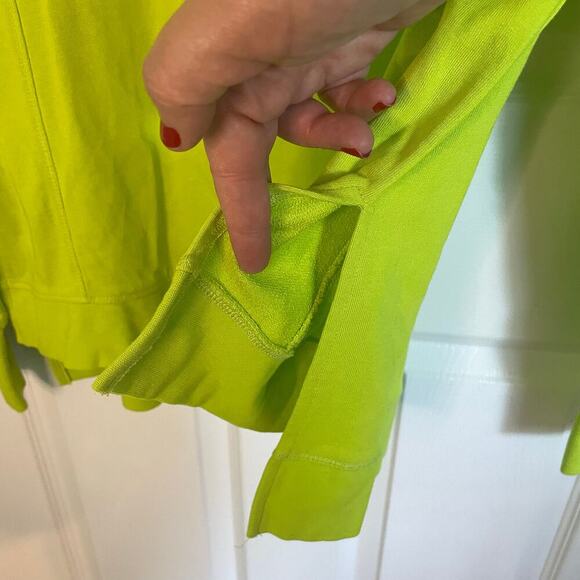 Sweaty Betty Neon Green Athletic Sweatshirt Crewneck Pullover Long Sleeve Medium - Picture 5 of 6
